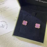 CLOVER MINI 9.5MM PURPLE VIOLET EARRINGS - Image 2