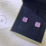 CLOVER MINI 9.5MM PURPLE VIOLET EARRINGS