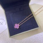 CLOVER 15MM DIAMOND PURPLE VIOLET NECKLACE - Image 4