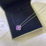 CLOVER 15MM DIAMOND PURPLE VIOLET NECKLACE - Image 3