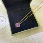 CLOVER 15MM PURPLE VIOLET NECKLACE - Image 2