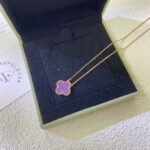 CLOVER 15MM PURPLE VIOLET NECKLACE - Image 3