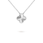 CLOVER 15MM LASER NECKLACE SILVER