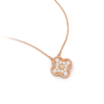 CLOVER 15MM DIAMOND SINGLE FLOWER NECKLACE - Image 8