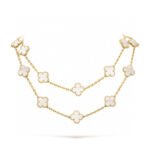 CLOVER 20 MOTIFS WHITE MOP NECKLACE - Image 2