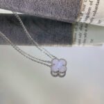 CLOVER 15MM BLUE CHALCEDONY NECKLACE SILVER - Image 8