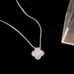 CLOVER 15MM BLUE CHALCEDONY NECKLACE SILVER - Image 9