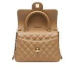 Chan.el | Mini Coco Handle Flap Bag In Caramel/beige Caviar Leather. - Image 2