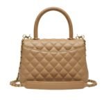 Chan.el | Mini Coco Handle Flap Bag In Caramel/beige Caviar Leather. - Image 3