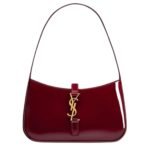 Saint Laurent | Le 5 À 7 Mini Patent-leather Shoulder Bag In A Dark Red Or Burgundy Color
