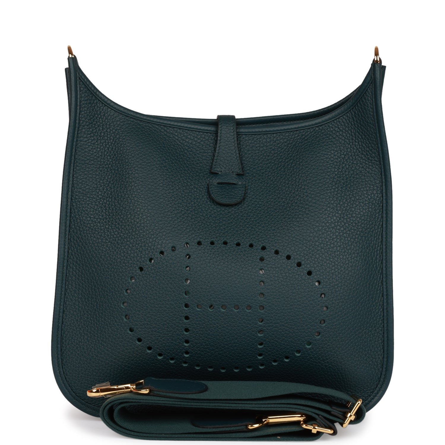 b7958a8c35a746adb31311528335b99c Her.mès Bag | Evelyne Pm Vert Cypress Clemence - Image 1