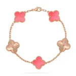 CLOVER 5 MOTIFS PINK MOP BRACELET COLLECTION - Image 2