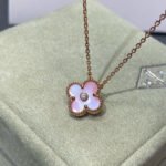 CLOVER 15MM DIAMOND PINK MOP NECKLACE - Image 2