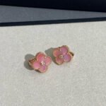 CLOVER MEDIUM 1 DIAMOND PINK EARRINGS