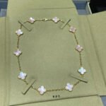 CLOVER 10 MOTIFS PINK MOP NECKLACE - Image 8