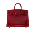 Her.mes | Birkin 30 Handbag Made From Shiny Niloticus Crocodile Leather In The Deep Red Color - Image 3
