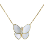 BUTTERFLY GOLD MOP DIAMOND NECKLACE