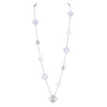 ETACHABLE CLOVER 15(11+4) FLOWER SILVER NECKLACE SET - Image 10