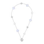 ETACHABLE CLOVER 15(11+4) FLOWER SILVER NECKLACE SET - Image 9