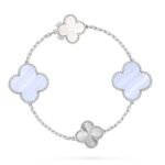 ETACHABLE CLOVER 15(11+4) FLOWER SILVER NECKLACE SET - Image 8