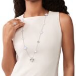 ETACHABLE CLOVER 15(11+4) FLOWER SILVER NECKLACE SET - Image 6