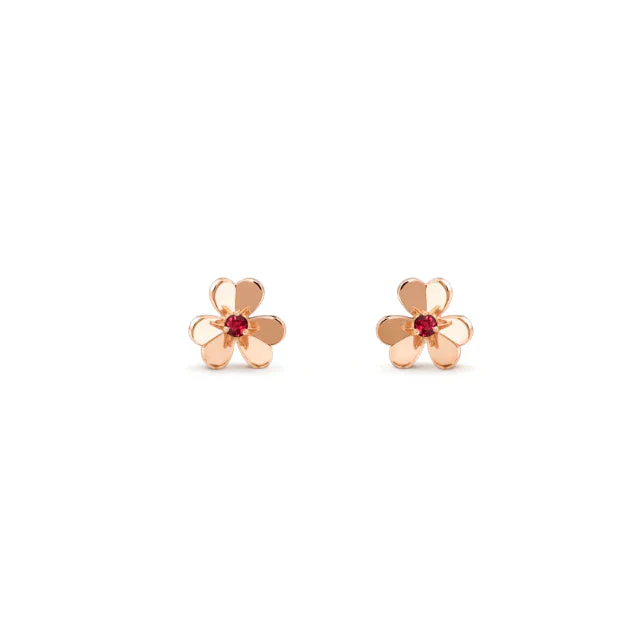 van-cleef-arpels-frivole-earrings-mini-model-rose-gold-ruby-vcarp7sa00_795869b1-2289-4cfd-b60f-9809832da255 FRIVOLE FLOWER PINK EARRINGS - Image 1