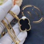 CLOVER 25MM GOLD ONYX BIG CLOVER NECKLACE - Image 3