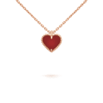 SWEET CLOVER CARNELIAN HEART NECKLACE