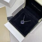 CLOVER 15MM PIETERSITE NECKLACE SILVER - Image 3