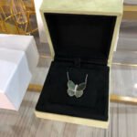 LARGE BUTTERFLY SILVER PENDANT DIAMOND NECKLACE - Image 4