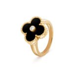 CLOVER ONYX RING GOLD DIAMOND - Image 4